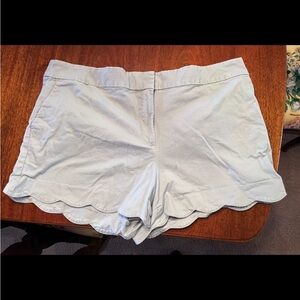 Women's Light Blue Scalloped Shorts